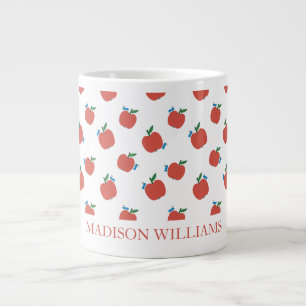 Personalised Teacher Mug   Red Apple Pattern