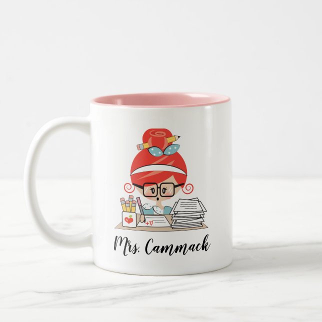 Personalised Teacher Mug Redhead (Left)