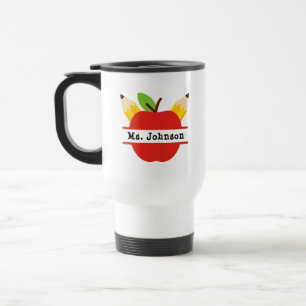 Personalised Teacher Name Apple Travel Mug