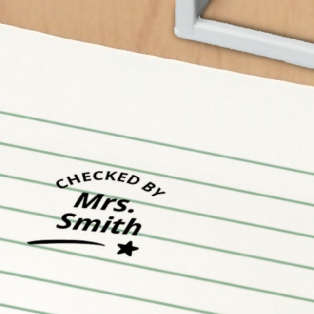Personalised Teacher Name Checked By Grading Self-inking Stamp (Creator Uploaded)