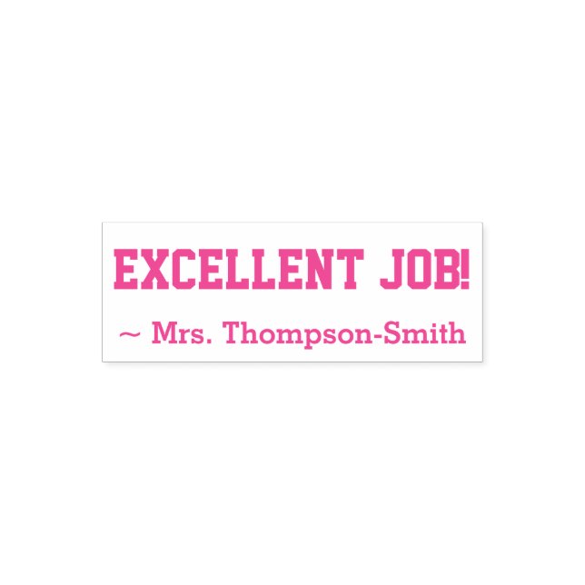 Personalised Teacher Name + "EXCELLENT JOB!" Self-inking Stamp (Design)
