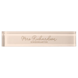 Personalised Teacher Name Grade Minimalist Modern Nameplate