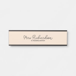 Personalised Teacher Name Grade Simple Modern Door Sign