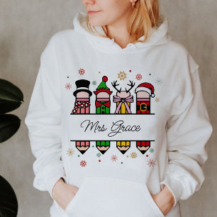 Personalised Teacher Name Pencil, Christmas gift  Hoodie
