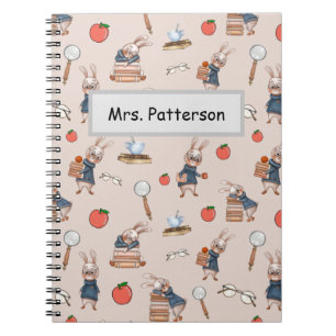Personalised Teacher Name Rabbit Spiral Notebook