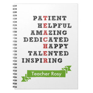 Personalised Teacher Notebooks (Characteristics)