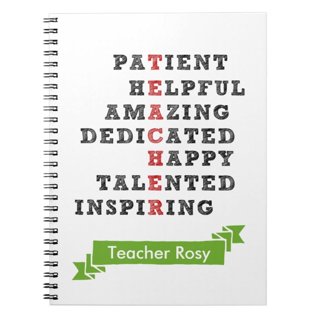 Personalised Teacher Notebooks (Characteristics) (Front)