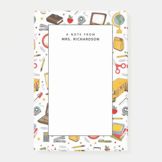 personalised teacher novelty post-it notes (Front)