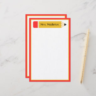 Personalised Teacher Pencil Stationery