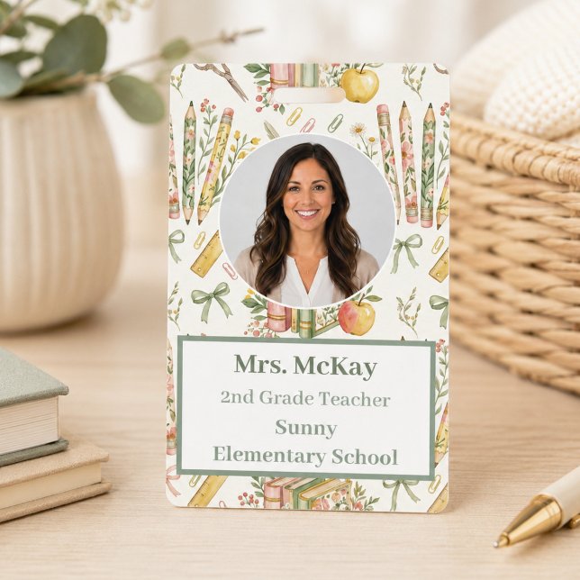 Personalised Teacher Photo ID Badge Double Sided (Creator Uploaded)