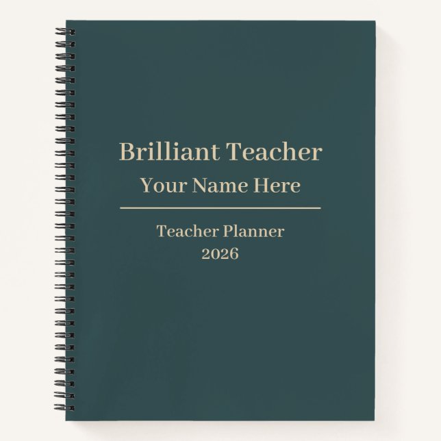 Personalised Teacher Planner Notebook 2026 (Front)