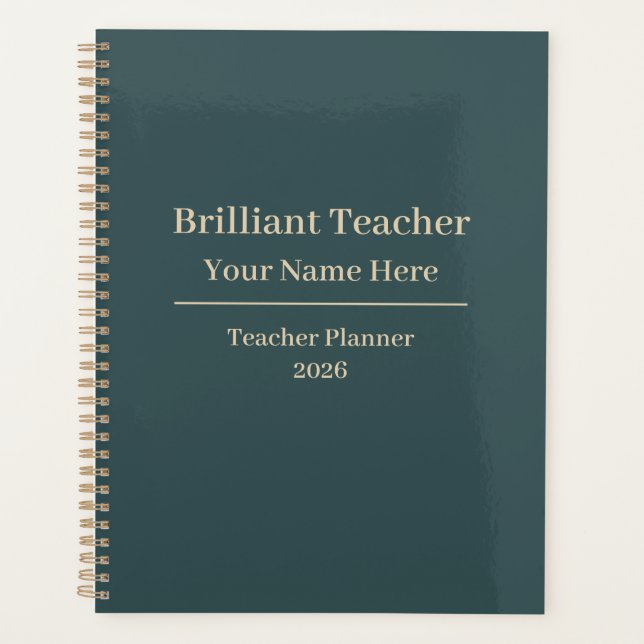 Personalised Teacher Planner Notebook 2026 (Front)