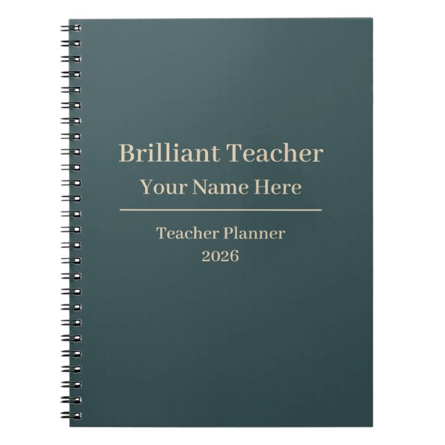 Personalised Teacher Planner Notebook 2026 (Front)