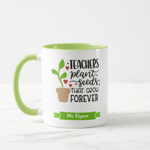 Personalised Teacher Plant Seeds That Grow Forever Mug