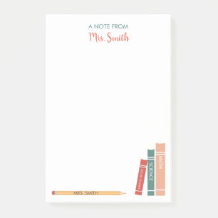 Personalised Teacher Post-It Notes Books and Penci