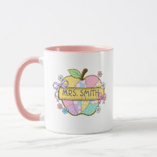 Personalised Teacher Preppy Apple Mug