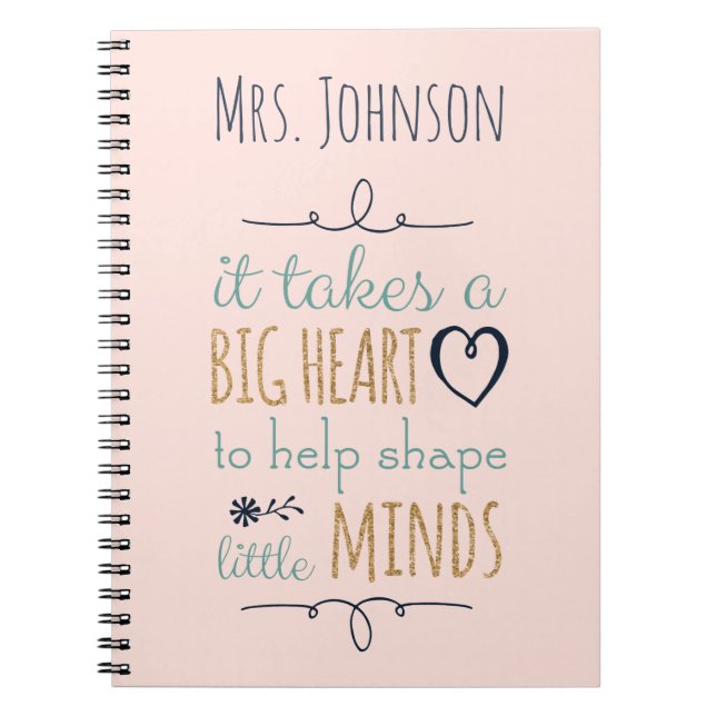Personalised Teacher Quote Notebook (Front)