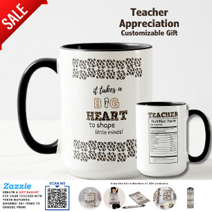 Personalised Teacher Quotes Gift Nutritional Data Two-Tone Coffee Mug