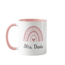 Personalised Teacher Rainbow Mug