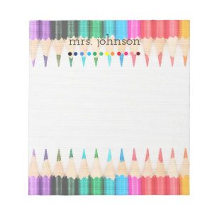 Personalised Teacher Rainbow Pencil Notepad