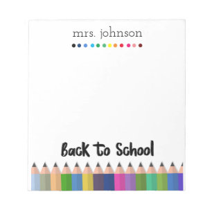 Personalised Teacher Rainbow Pencil Notepad