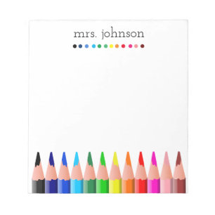 Personalised Teacher Rainbow Pencil Notepad