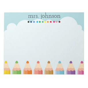 Personalised Teacher Rainbow Pencil Notepad