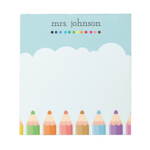 Personalised Teacher Rainbow Pencil Notepad