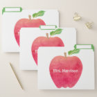 Personalised Teacher Red Apple Watercolor School
