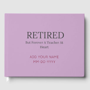 Personalised Teacher Retirement Minimalist Memory  Guest Book