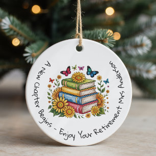 Personalised Teacher Retirement New Chapter Ceramic Ornament
