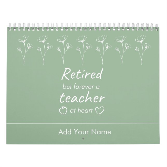 Personalised Teacher Retirement Newyear Gift  Calendar (Cover)