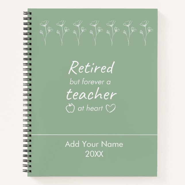 Personalised Teacher Retirement Newyear Gift  Notebook (Front)