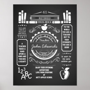 Personalised teacher Retirement Poster apple