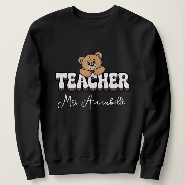 Personalised teacher Retro style  design  Sweatshirt (Design Front)