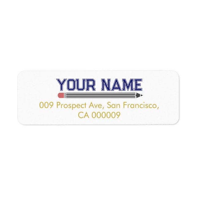 Personalised Teacher  Return Address Label (Front)