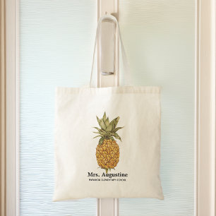Personalised Teacher School Pineapple Tote Bag