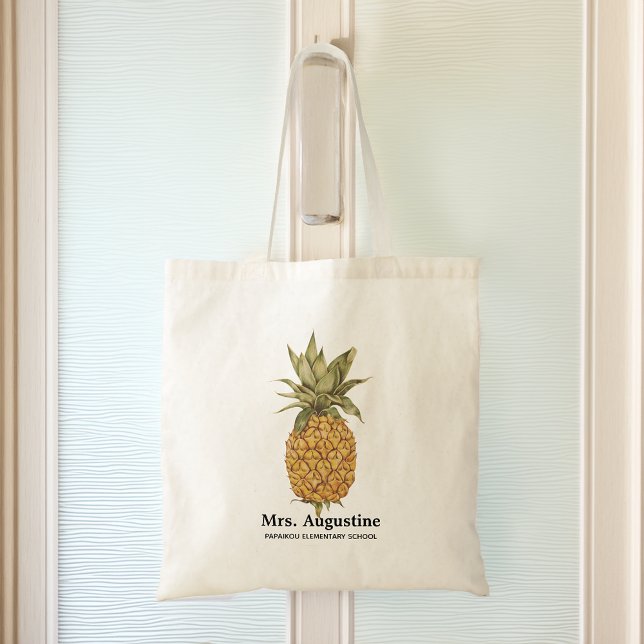 Personalised Teacher School Pineapple Tote Bag (Personalized Teacher School Pineapple Tote Bag)