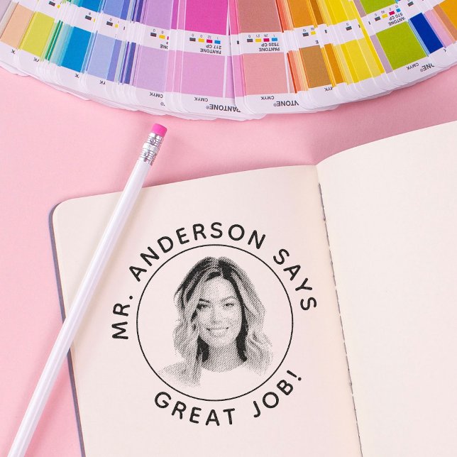 Personalised Teacher Stamp With Custom Photo Stamp (Creator Uploaded)