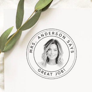 Personalised Teacher Stamp With Custom Photo Stamp