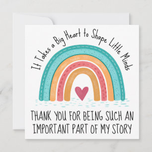 Personalised Teacher Thank You Card Rainbow Design