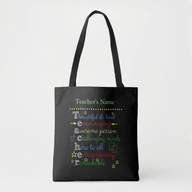 Personalised Teacher Tote Bag (Front)
