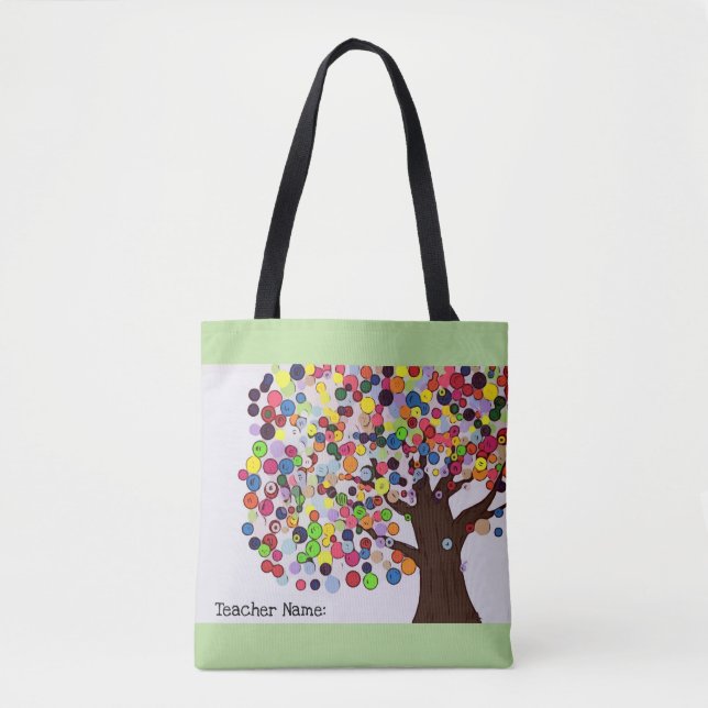 Personalised teacher tote bag-the learning tree bag (Front)