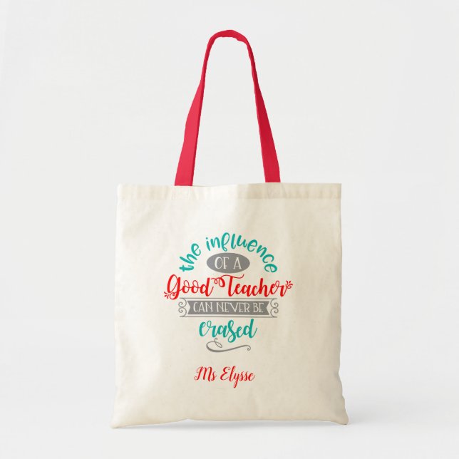 Personalised Teacher Tote Bags (Influence Quotes) (Front)