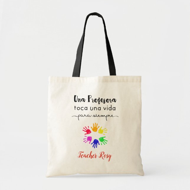 Personalised Teacher Tote Bags (Spanish) (Front)
