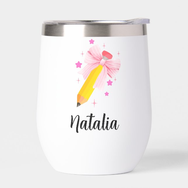 Personalised Teacher Tumbler with Name – Custom Wi (Left)