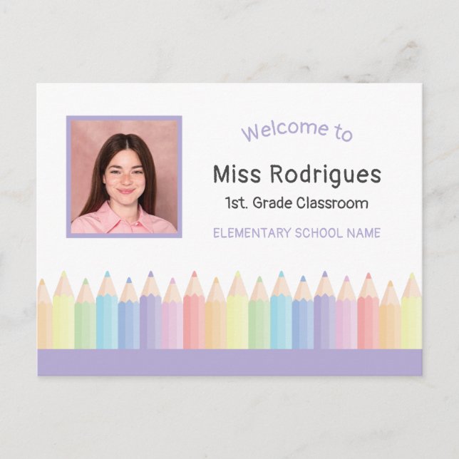 Personalised Teacher Welcome Back To School Postcard (Front)