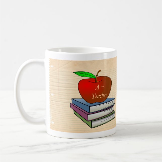 Personalised Teacher's Apple Coffee Mug (Left)
