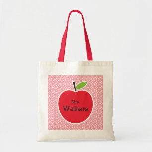 Personalised Teacher's Apple Tote Bag