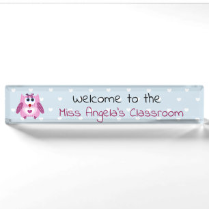 Personalised Teacher's Baby Owl Name Plate Sign